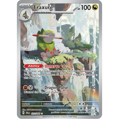 Fraxure  077/064 Illustration Rare Scarlet & Violet Shrouded Fable Pokemon Card