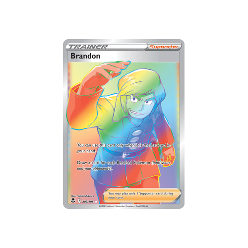 Brandon (Secret) 203/195 Secret Rare Silver Tempest Pokemon Card Single