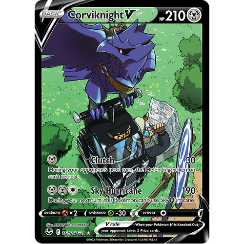 Corviknight V Trainer Gallery TG18/TG30 Ultra Rare Silver Tempest Pokemon Card Single