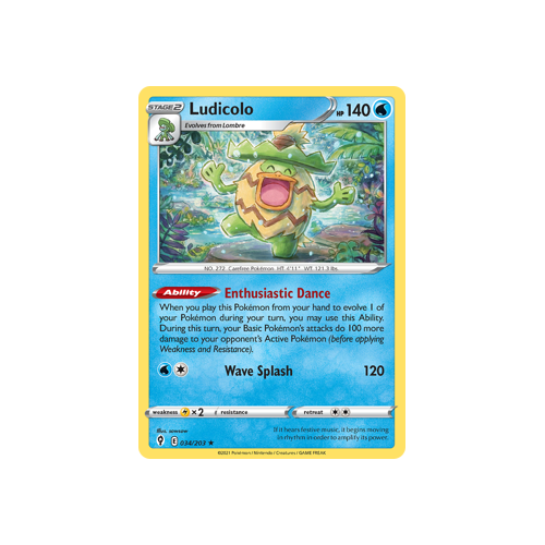 Ludicolo 034/203 Holo Rare  Evolving Skies Singles