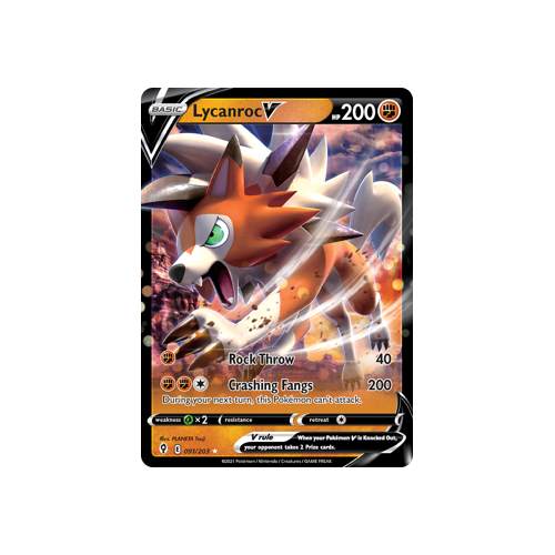 Lycanroc V 091/203 Ultra Rare  Evolving Skies Singles