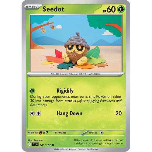 Seedot 003/162 Common Scarlet & Violet Temporal Forces Near Mint Pokemon Card