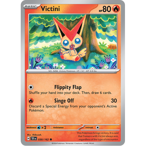 Victini 030/162 Common Scarlet & Violet Temporal Forces Near Mint Pokemon Card
