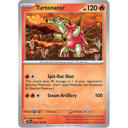 Turtonator 035/162 Common Scarlet & Violet Temporal Forces Near Mint Pokemon Card