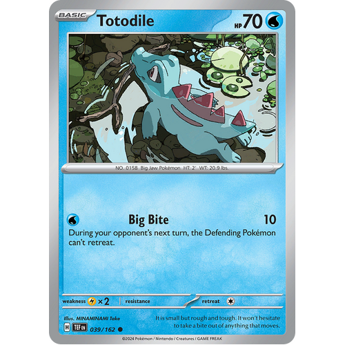 Totodile 039/162 Common Scarlet & Violet Temporal Forces Near Mint Pokemon Card