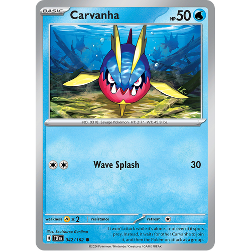 Carvanha 042/162 Common Scarlet & Violet Temporal Forces Near Mint Pokemon Card