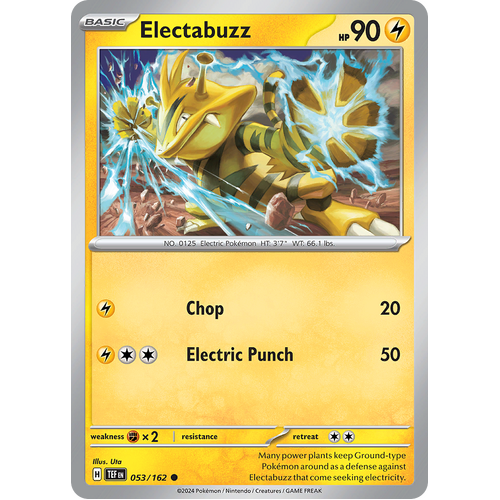 Electabuzz 053/162 Common Scarlet & Violet Temporal Forces Near Mint Pokemon Card