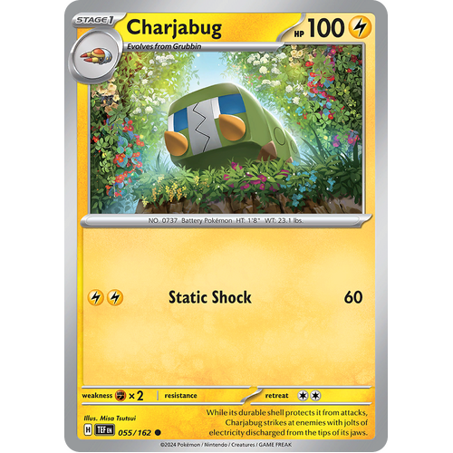 Charjabug 055/162 Common Scarlet & Violet Temporal Forces Near Mint Pokemon Card