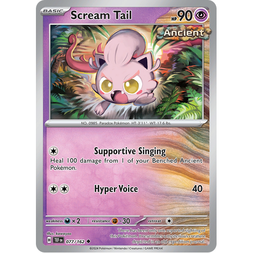 Scream Tail 077/162 Uncommon Scarlet & Violet Temporal Forces Near Mint Pokemon Card