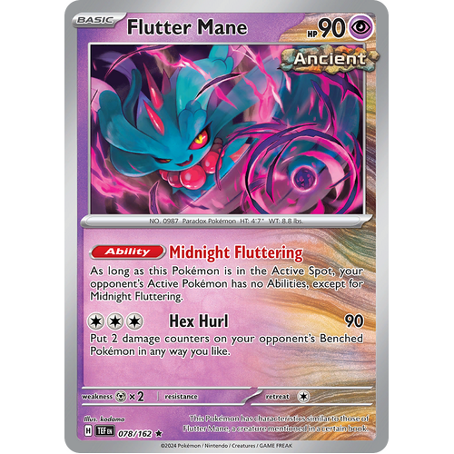 Flutter Mane 078/162 Rare Scarlet & Violet Temporal Forces Near Mint Pokemon Card