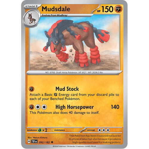 Mudsdale 092/162 Uncommon Scarlet & Violet Temporal Forces Near Mint Pokemon Card