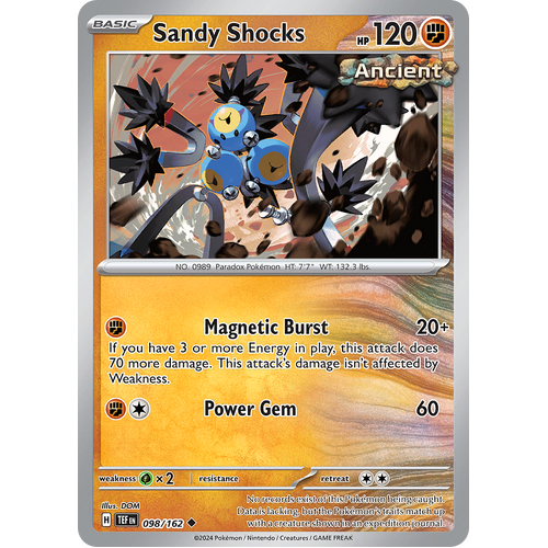 Sandy Shocks 098/162 Uncommon Scarlet & Violet Temporal Forces Near Mint Pokemon Card