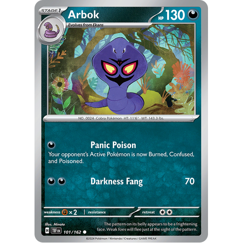 Arbok 101/162 Common Scarlet & Violet Temporal Forces Near Mint Pokemon Card
