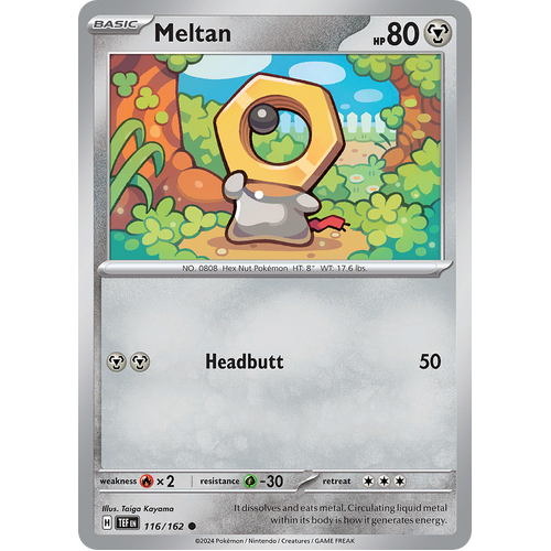 Meltan 116/162 Common Scarlet & Violet Temporal Forces Near Mint Pokemon Card
