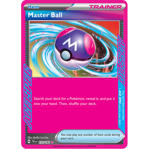 Master Ball 153/162 ACE SPEC Rare Scarlet & Violet Temporal Forces Near Mint Pokemon Card