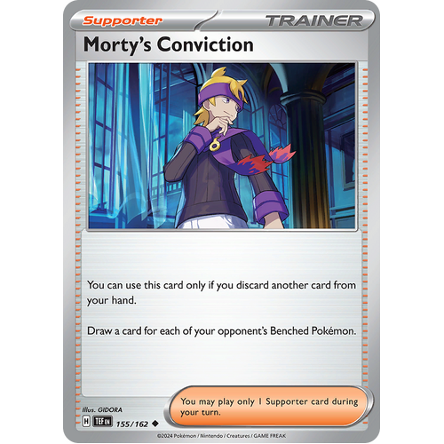 Morty's Conviction 155/162 Uncommon Scarlet & Violet Temporal Forces Near Mint Pokemon Card