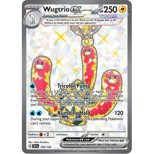 Wugtrio ex 190/162 Ultra Rare Scarlet & Violet Temporal Forces Near Mint Pokemon Card