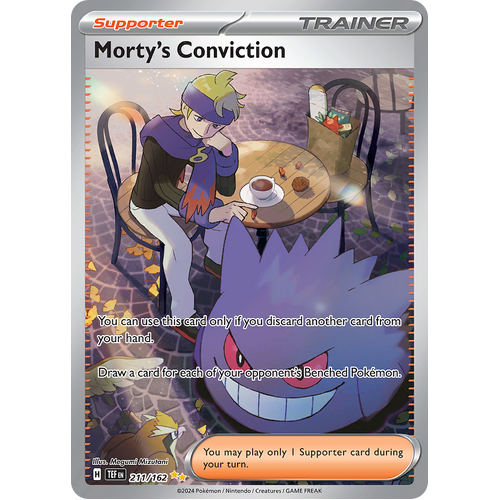 Morty's Conviction 211/162 Special Illustration Rare Scarlet & Violet Temporal Forces Near Mint Pokemon Card