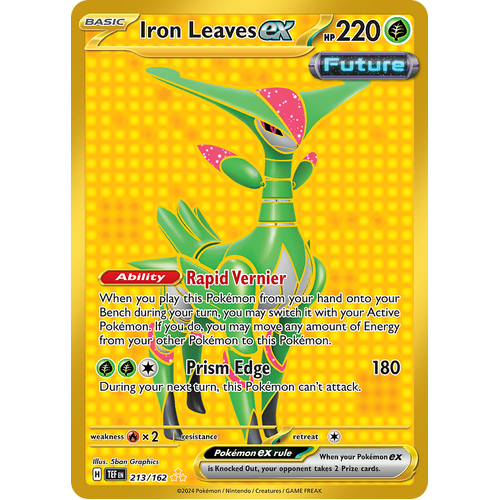 Iron Leaves ex 213/162 Hyper Rare Scarlet & Violet Temporal Forces Near Mint Pokemon Card