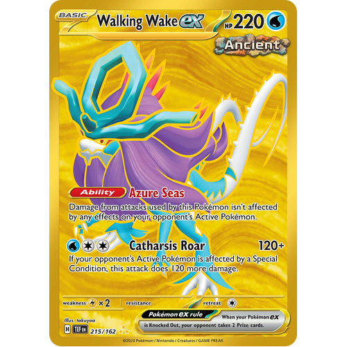 Walking Wake ex 215/162 Hyper Rare Scarlet & Violet Temporal Forces Near Mint Pokemon Card