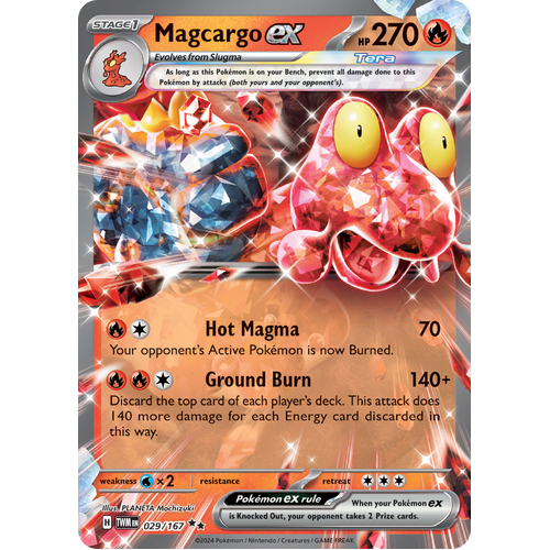 Magcargo ex  029/167 Double Rare Scarlet & Violet Twilight Masquerade Pokemon Card