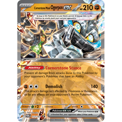 Cornerstone Mask Ogerpon ex  112/167 Double Rare Scarlet & Violet Twilight Masquerade Pokemon Card