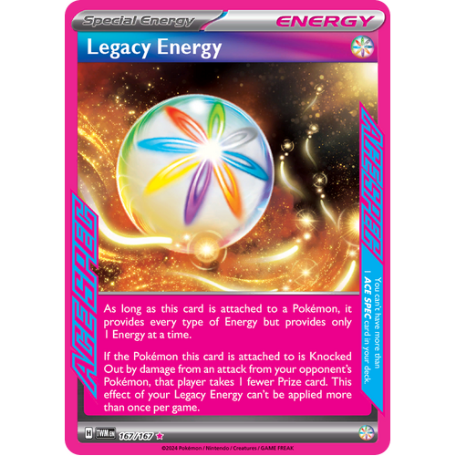 Legacy Energy  167/167 ACE SPEC Rare Scarlet & Violet Twilight Masquerade Pokemon Card