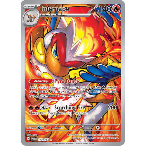 Infernape  173/167 Illustration Rare Scarlet & Violet Twilight Masquerade Pokemon Card