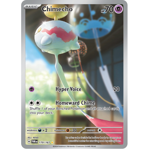 Chimecho  179/167 Illustration Rare Scarlet & Violet Twilight Masquerade Pokemon Card