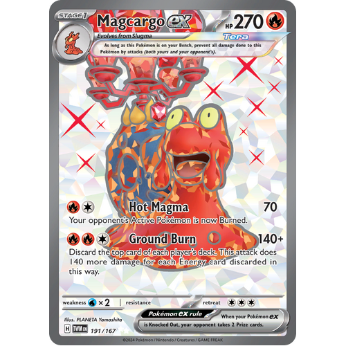 Magcargo ex  191/167 Ultra Rare Scarlet & Violet Twilight Masquerade Pokemon Card