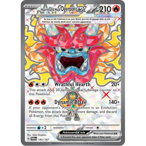 Hearthflame Mask Ogerpon ex  192/167 Ultra Rare Scarlet & Violet Twilight Masquerade Pokemon Card