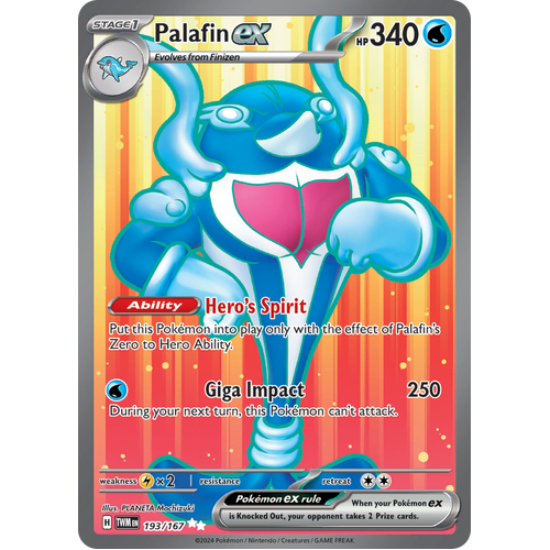 Palafin ex  193/167 Ultra Rare Scarlet & Violet Twilight Masquerade Pokemon Card