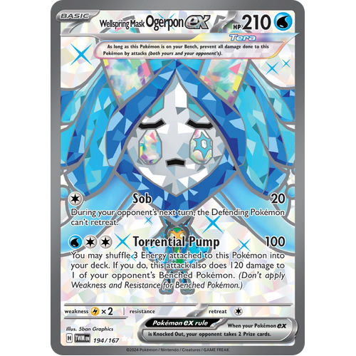 Wellspring Mask Ogerpon ex  194/167 Ultra Rare Scarlet & Violet Twilight Masquerade Pokemon Card