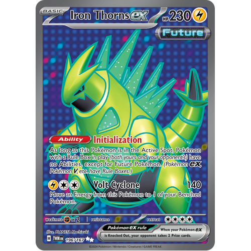 Iron Thorns ex  196/167 Ultra Rare Scarlet & Violet Twilight Masquerade Pokemon Card