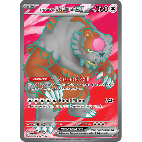 Bloodmoon Ursaluna ex  202/167 Ultra Rare Scarlet & Violet Twilight Masquerade Pokemon Card