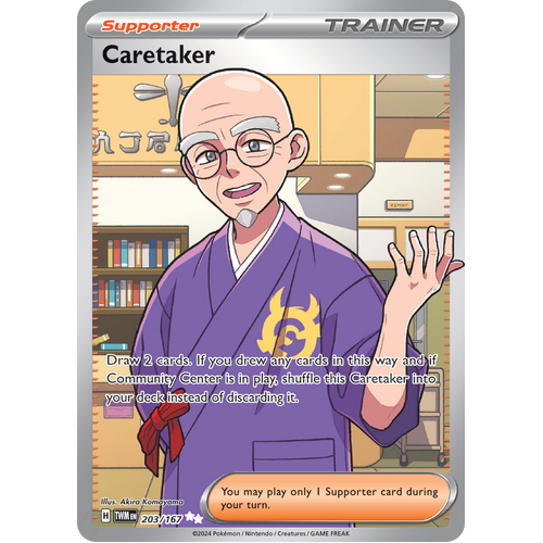 Caretaker  203/167 Ultra Rare Scarlet & Violet Twilight Masquerade Pokemon Card