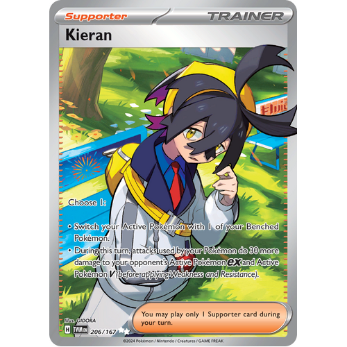 Kieran  206/167 Ultra Rare Scarlet & Violet Twilight Masquerade Pokemon Card