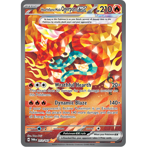 Hearthflame Mask Ogerpon ex  212/167 Special Illustration Rare Scarlet & Violet Twilight Masquerade Pokemon Card