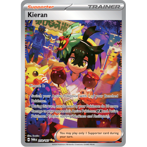 Kieran  218/167 Special Illustration Rare Scarlet & Violet Twilight Masquerade Pokemon Card