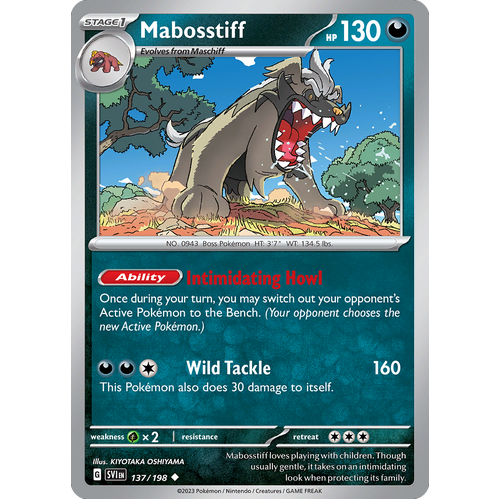 Mabosstiff 137/198 Uncommon Scarlet & Violet Pokemon Card